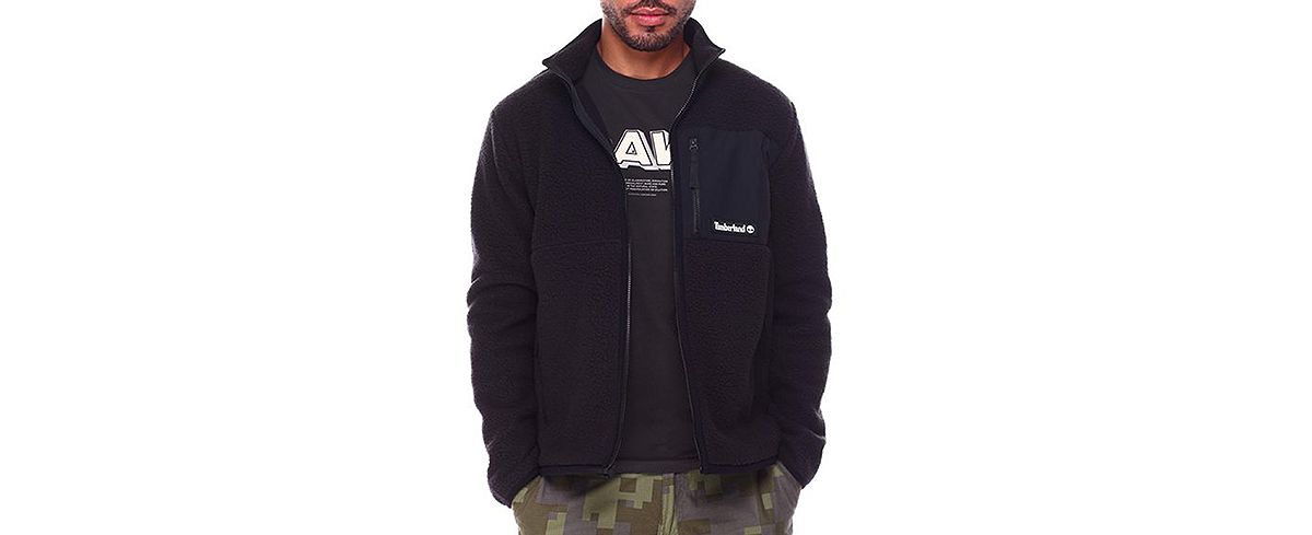 Timberland Yc Outdoor Archive Colorbvlocked Fleece Jacket Black