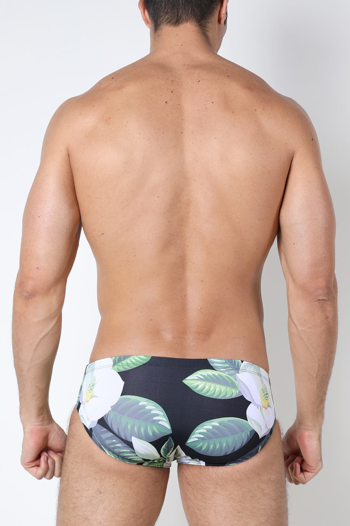 Timoteo Black Floral Lakeshore Low Rise Swim Brief