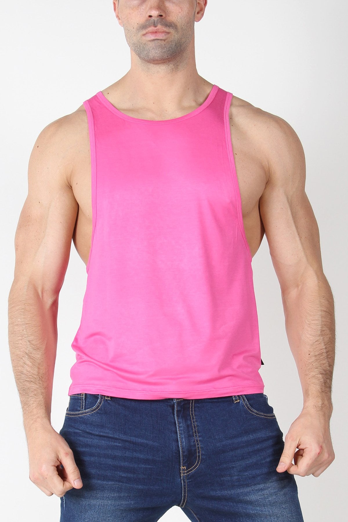 Timoteo Pink Calypso Solid Tank Top