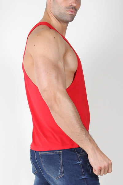 Timoteo Red Calypso Solid Tank Top