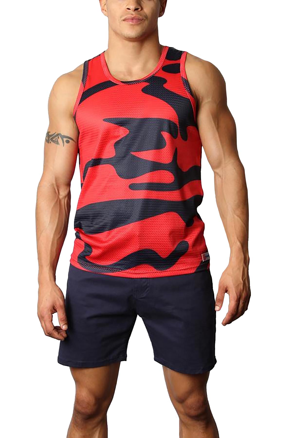Timoteo Red/Navy Ltd. Edition Lava Mesh Tank Top