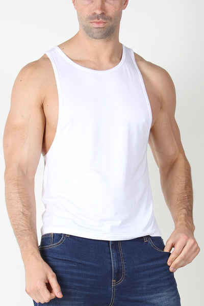 Timteo White Calypso Solid Tank Top