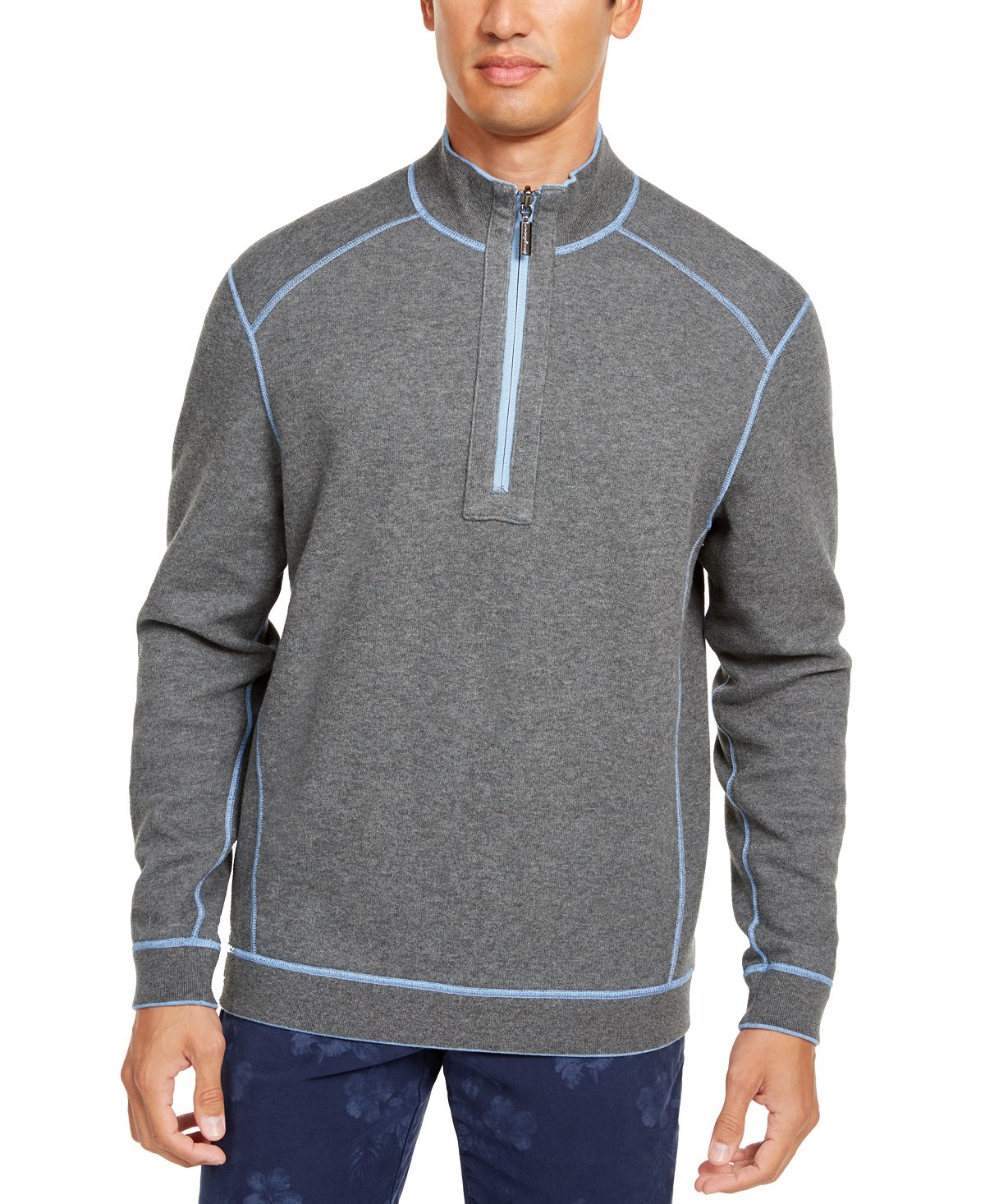 Tommy Bahama Flip Side Classic-fit Reversible Quarter-zip Sweater New Opal