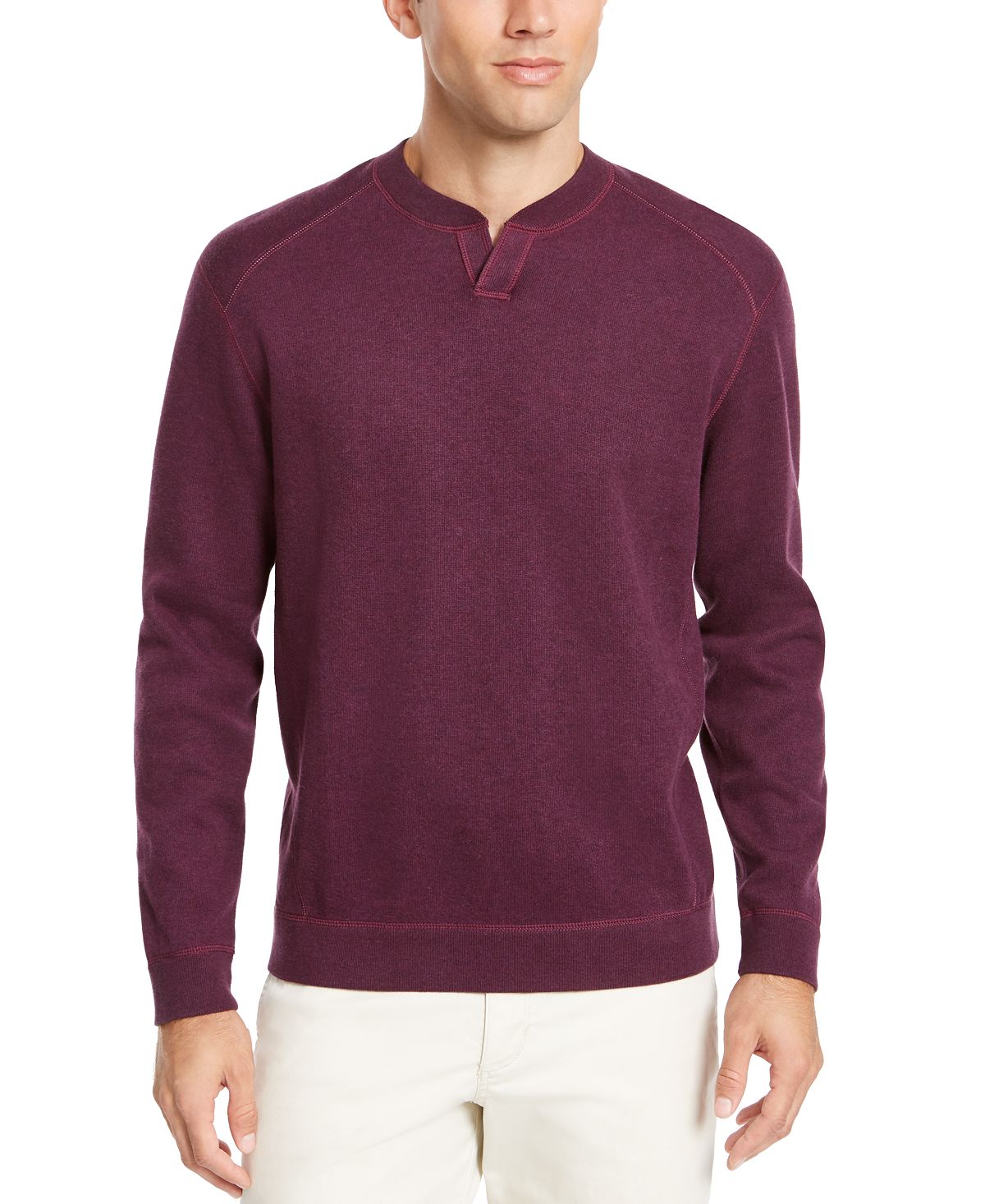 Tommy Bahama Flip Side Classic-fit Reversible Split-neck Sweater Port Heather