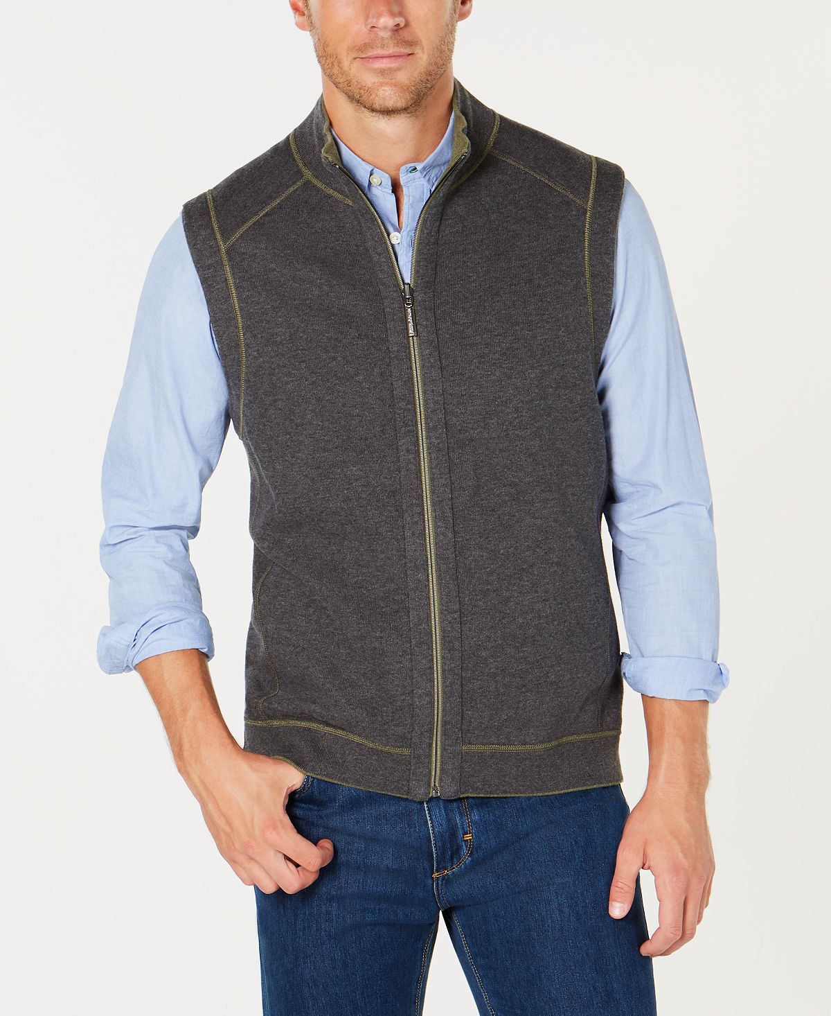 Tommy Bahama Flip Side Reversible Vest Tea Leaf Green