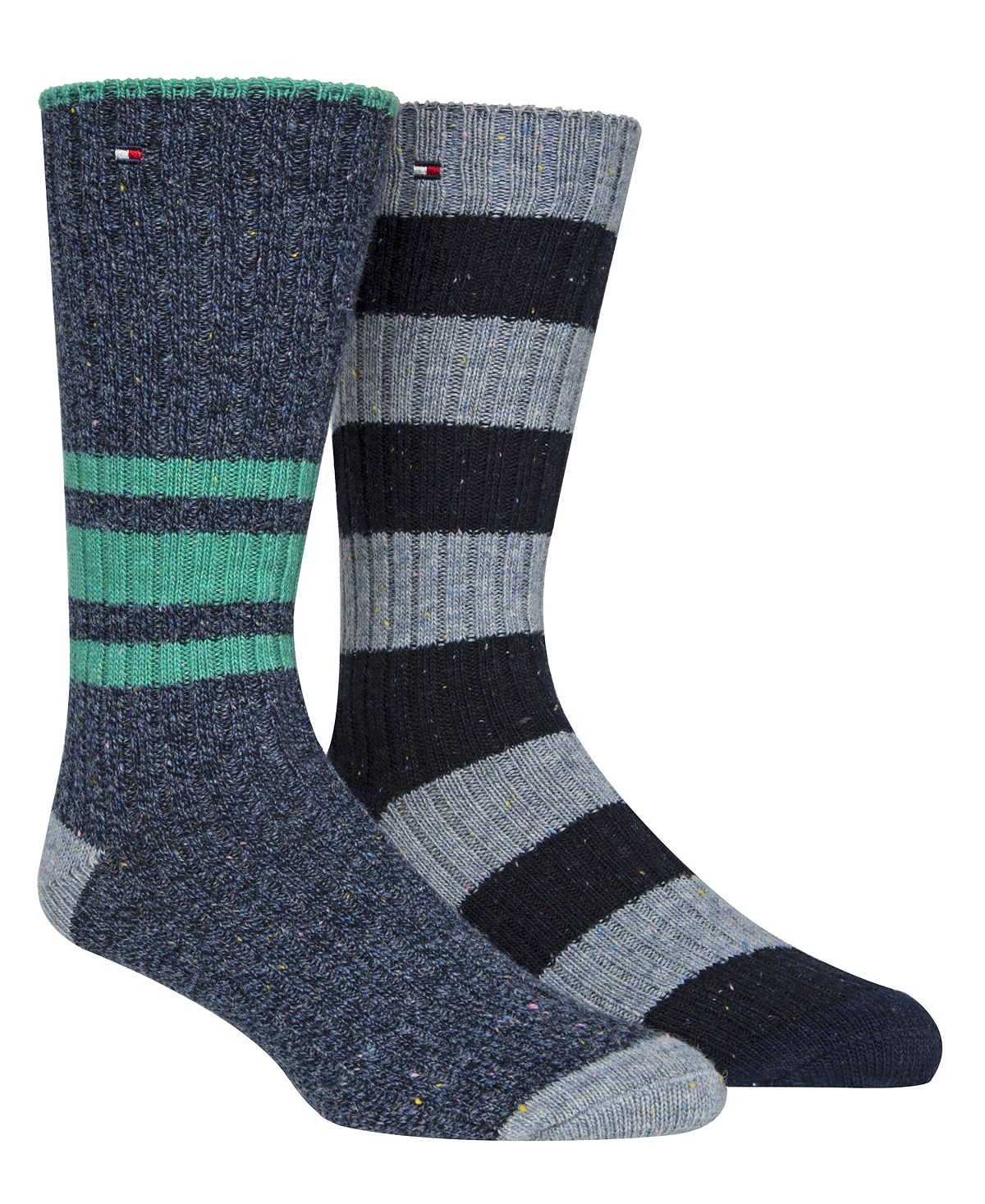 Tommy Hilfiger 2-pk. Striped Boot Socks Denim Heather