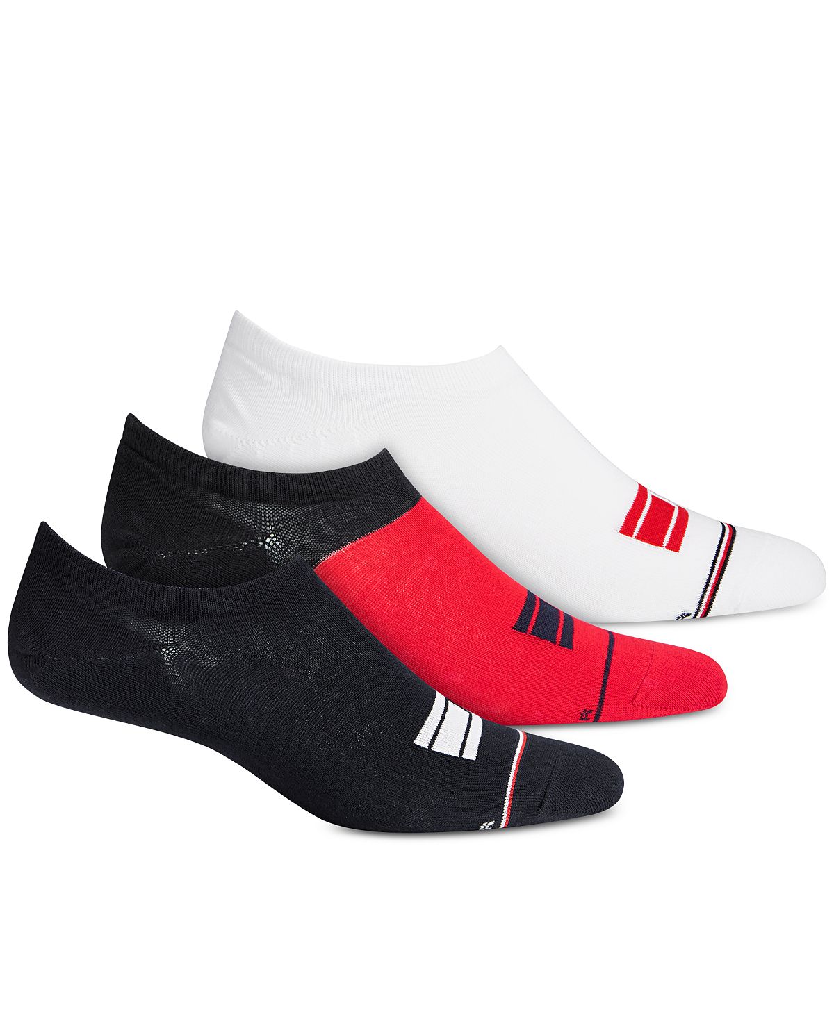 Tommy Hilfiger 3-pk. Sport No-show Socks Red Multi