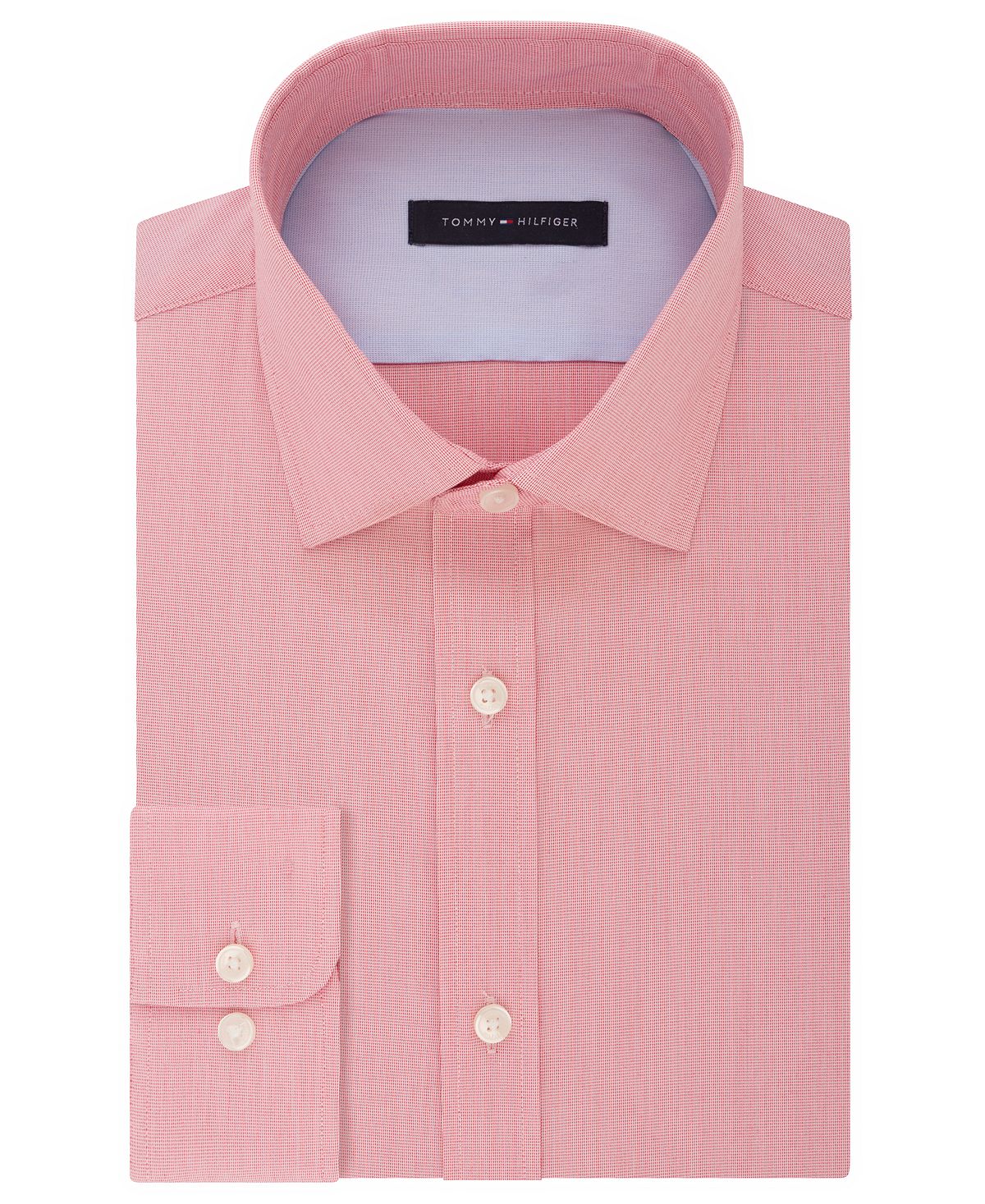Tommy Hilfiger Athletic-fit Moisture-wicking Flex Performance Dress Shirt Red