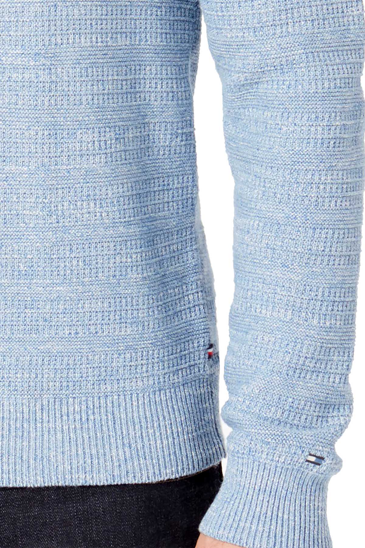 Tommy Hilfiger Blue Textured Stripe Knit Sweater