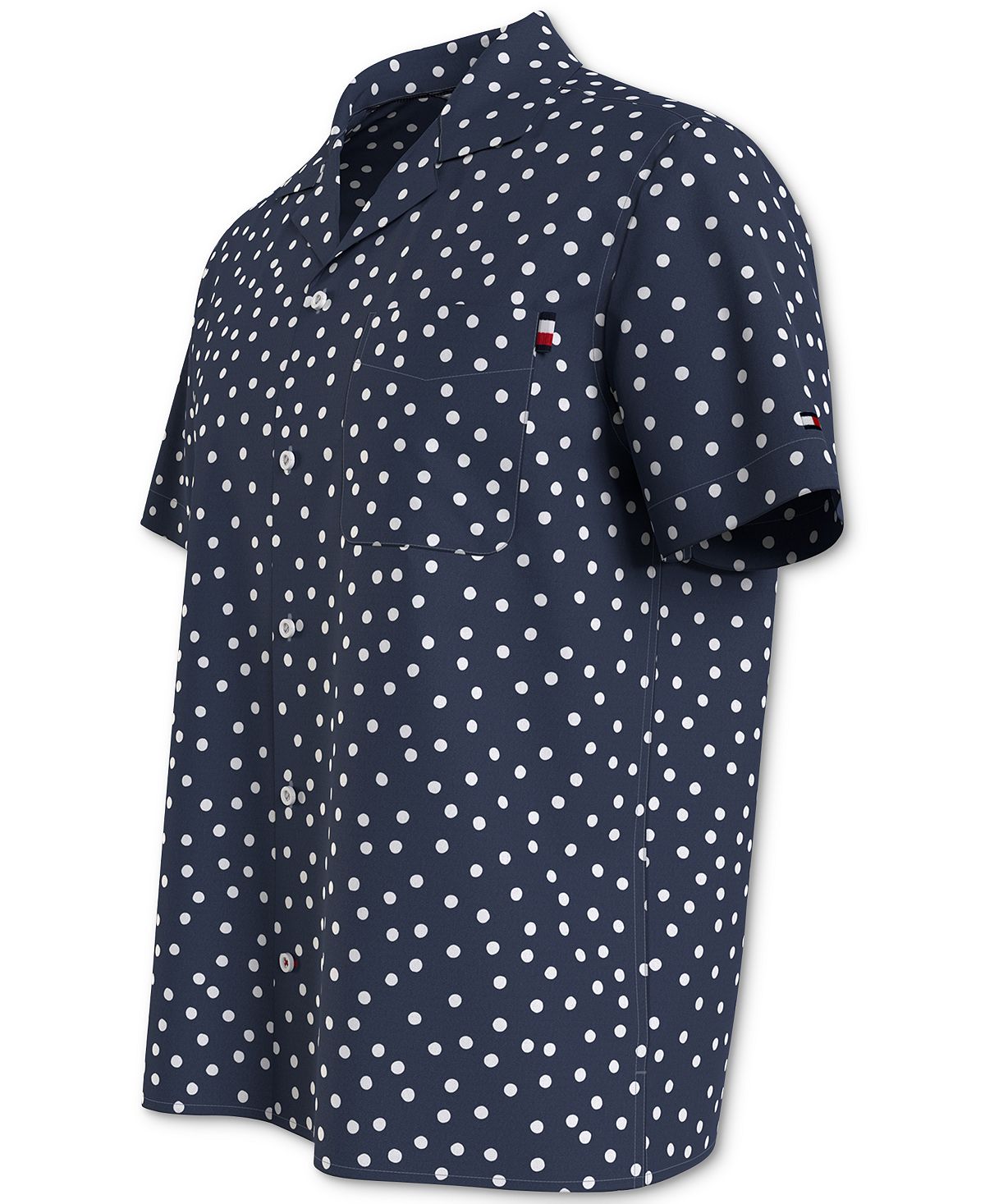 Tommy Hilfiger Chambray Dot Print Short Sleeve Shirt Desert Sky / White