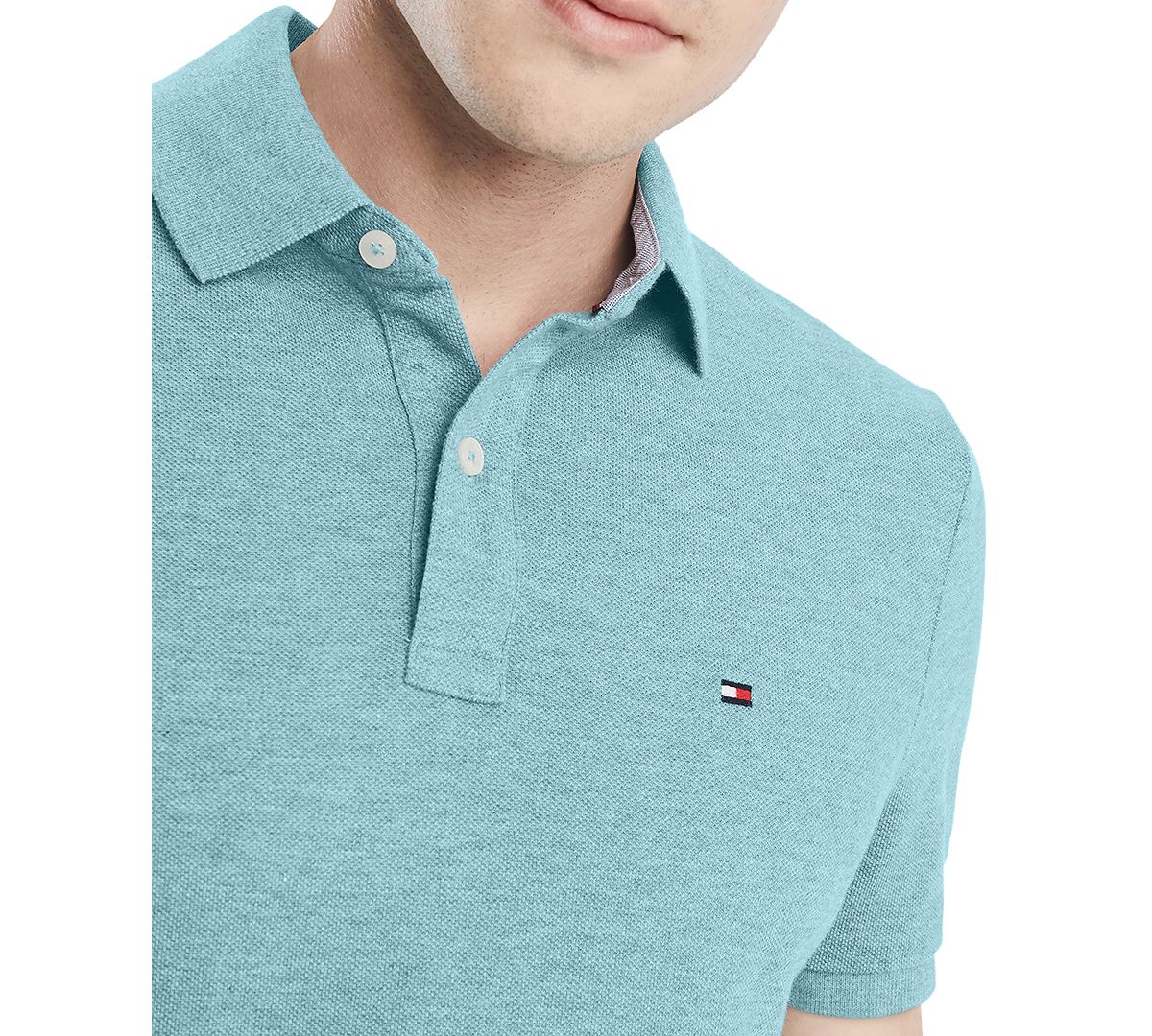 Tommy Hilfiger Custom Fit Ivy Polo Limpet Shell Heather Blue