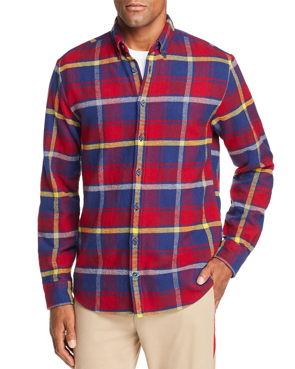 Tommy Hilfiger Heavy Flannel Button-down Shirt Rhubard