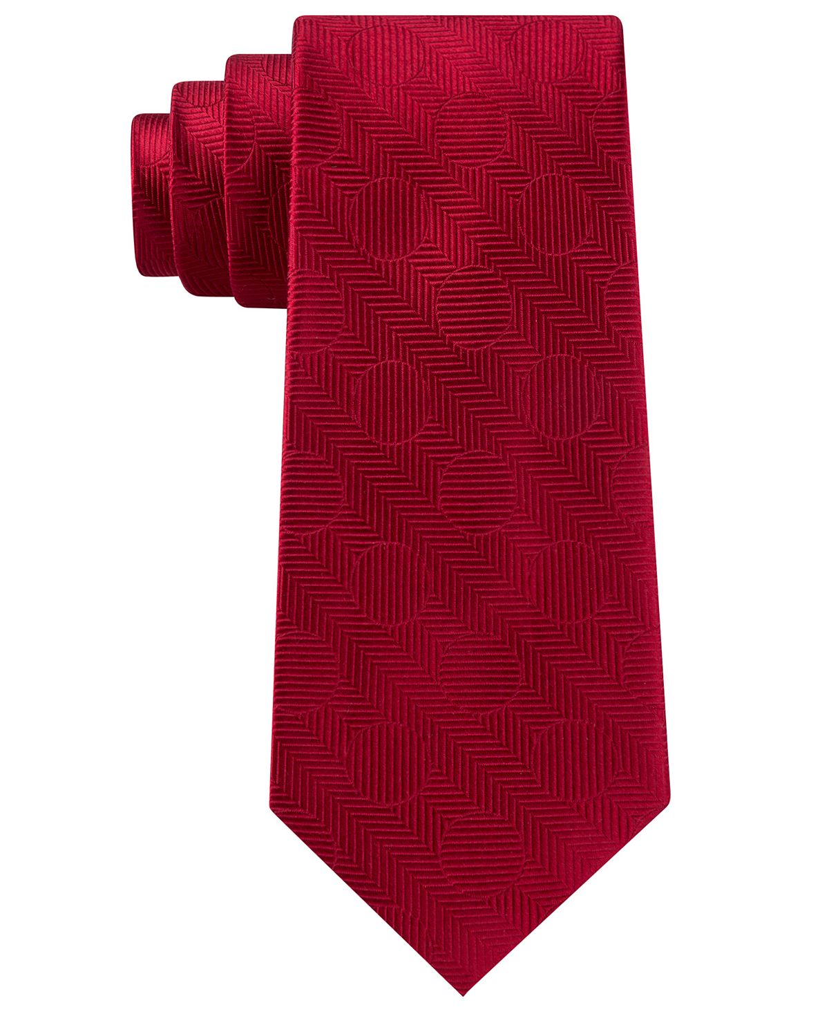Tommy Hilfiger Herringbone Dot Tie Red