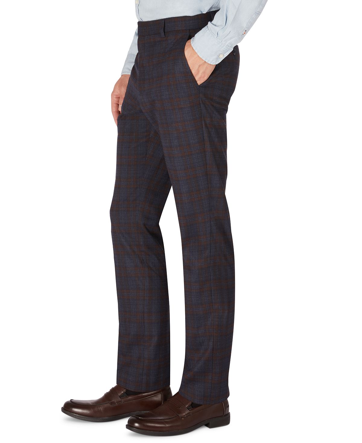 Tommy Hilfiger Modern-fit Th Flex Stretch Patterned Performance Pants Navy Wine Plaid