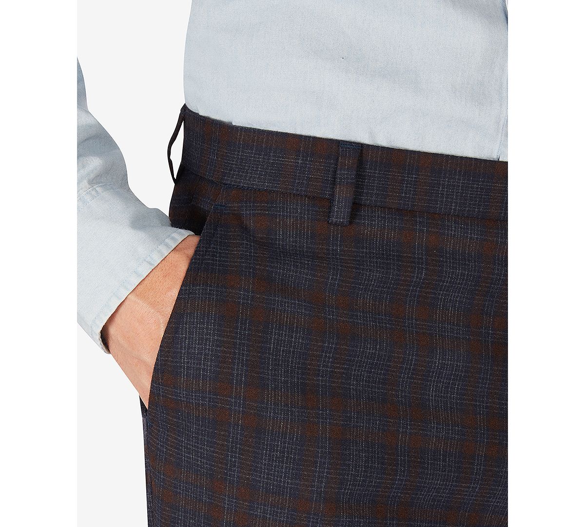 Tommy Hilfiger Modern-fit Th Flex Stretch Patterned Performance Pants Navy Wine Plaid