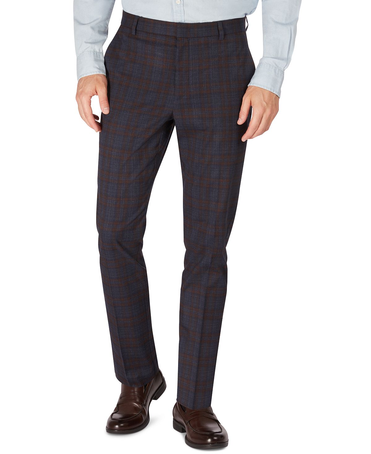 Tommy Hilfiger Modern-fit Th Flex Stretch Patterned Performance Pants Navy Wine Plaid