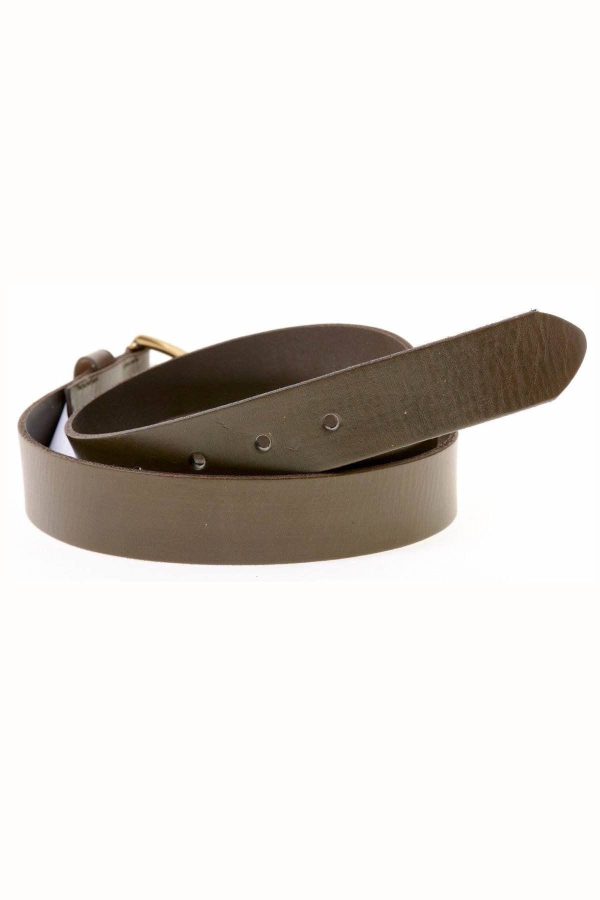 Tommy Hilfiger Olive-Brown Leather Belt