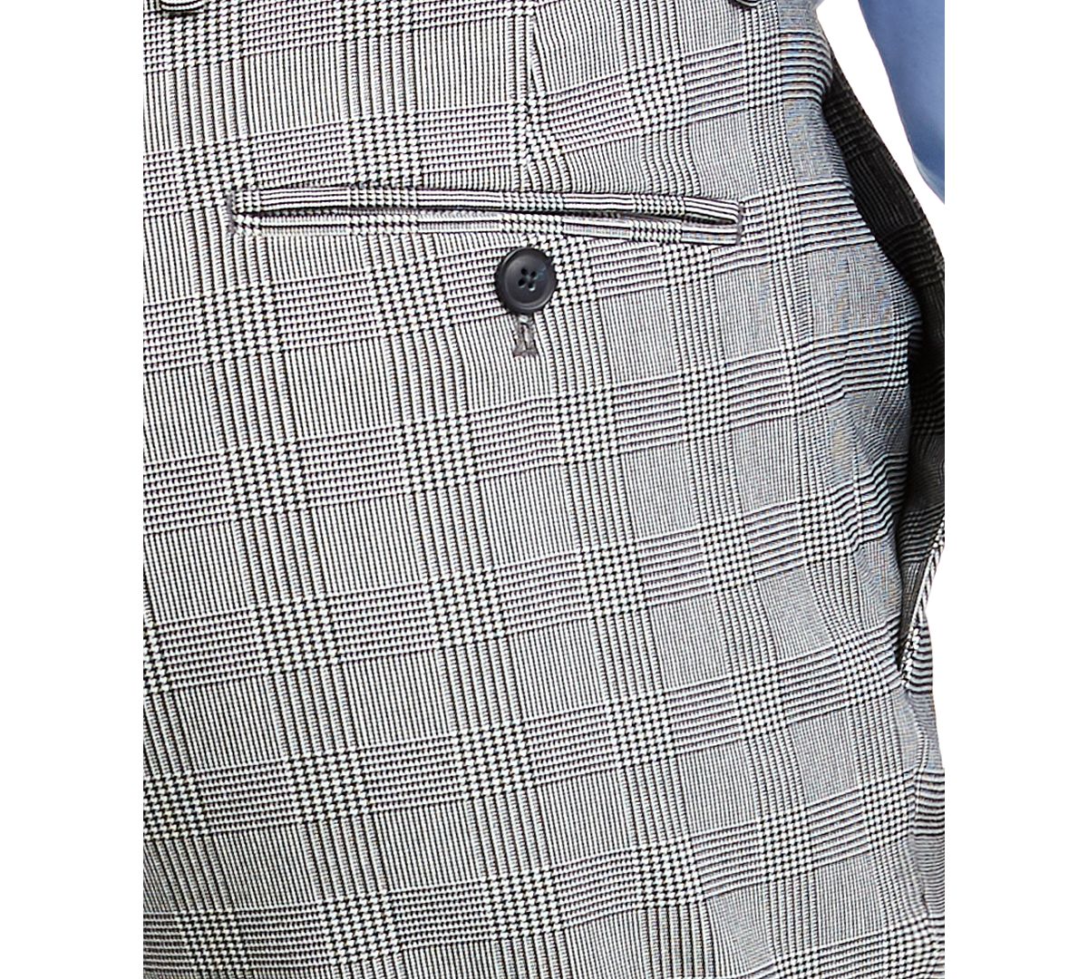 Tommy Hilfiger Plaid Th Flex Stretch Modern-fit Dress Pants White/Black
