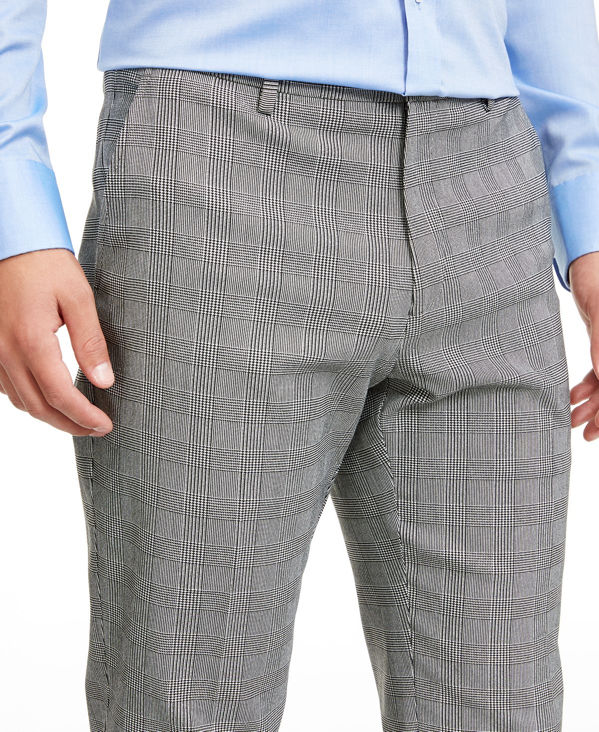 Tommy Hilfiger Plaid Th Flex Stretch Modern-fit Dress Pants White/Black