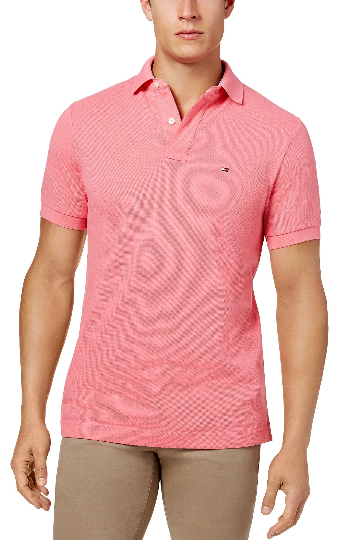 Tommy Hilfiger Preppy-Pink Custom-Fit Ivy Polo Shirt