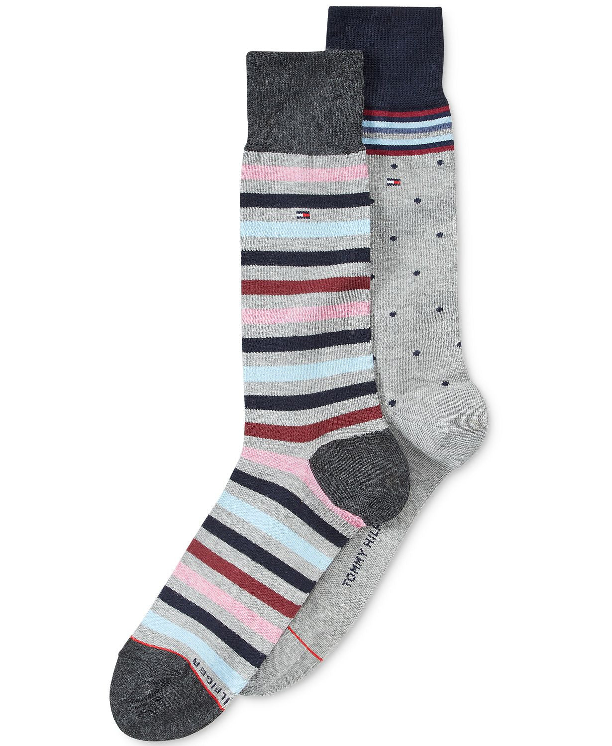 Tommy Hilfiger Print Trouser Socks 2 Pack Grey Assorted