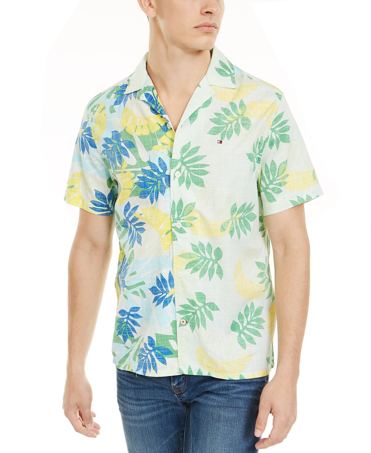 Tommy Hilfiger Reid Custom-fit Tropical-print Camp Collar Shirt Ambrosia