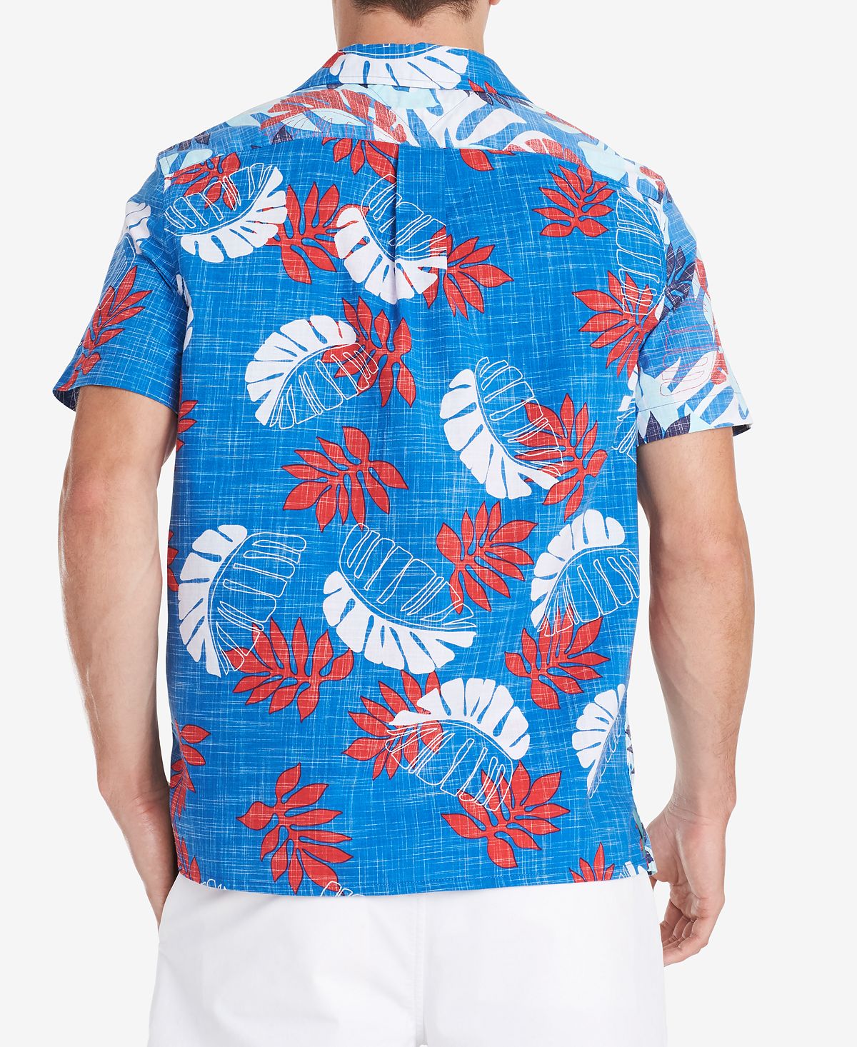 Tommy Hilfiger Reid Custom-fit Tropical-print Camp Collar Shirt Olympian Blue