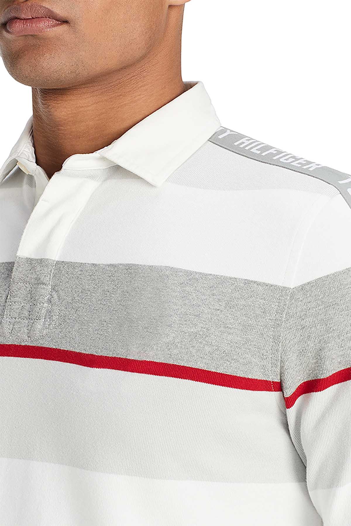 Tommy Hilfiger Sport Grey Heather Striped Murray Rugby Shirt