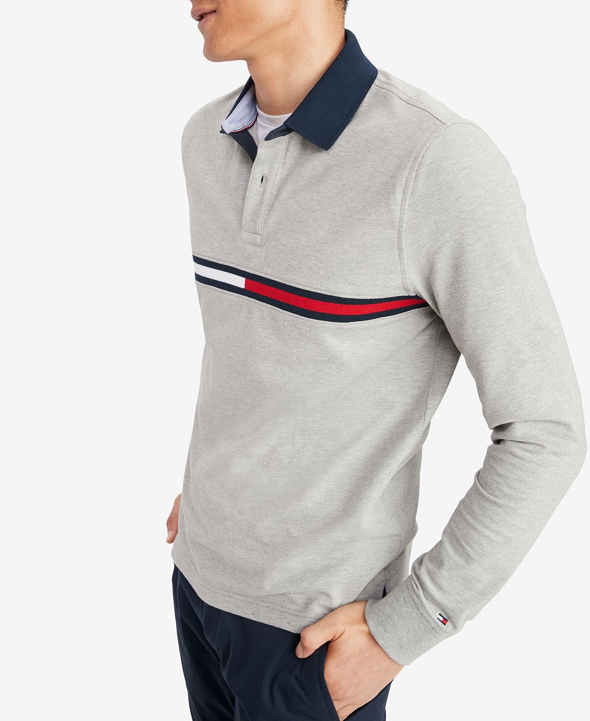 Tommy Hilfiger Tanner Long-sleeve Polo Shirt Grey Heather