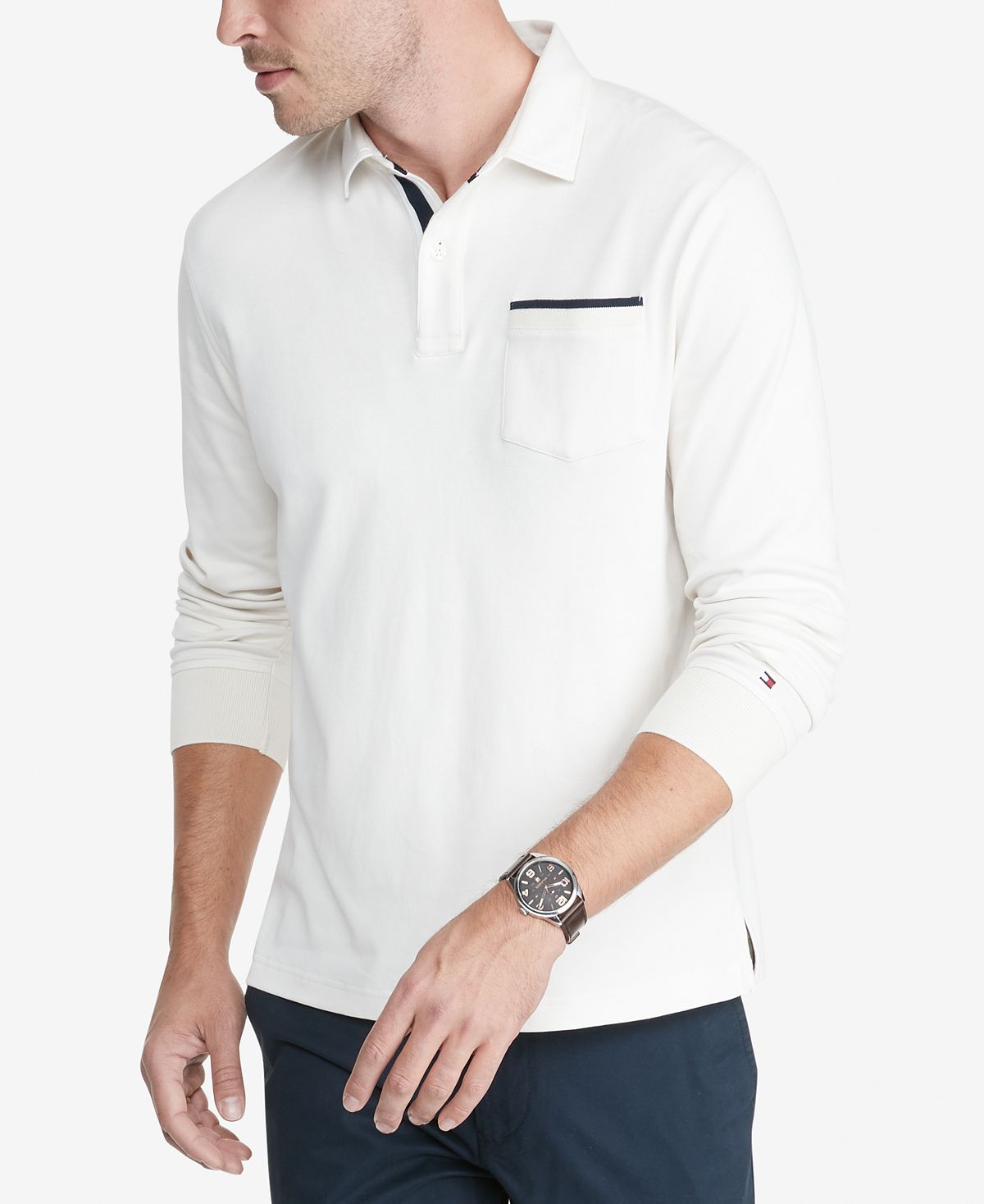 Tommy Hilfiger Th Luxe Super Soft Long Sleeve Polo Milky Way
