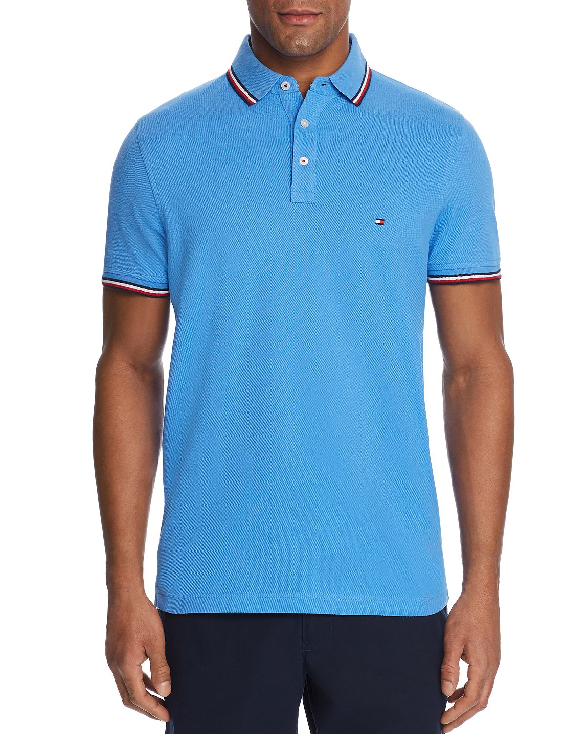 Tommy Hilfiger Tipped Slim Fit Polo Shirt Regatta
