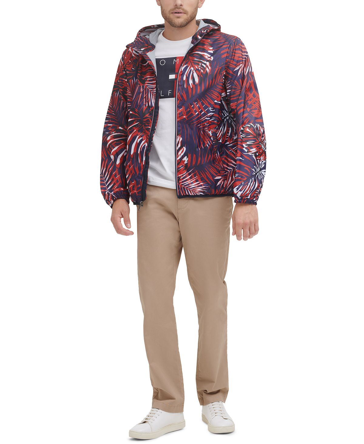 Tommy Hilfiger Zip-front Hooded Windbreaker Reef Dandl