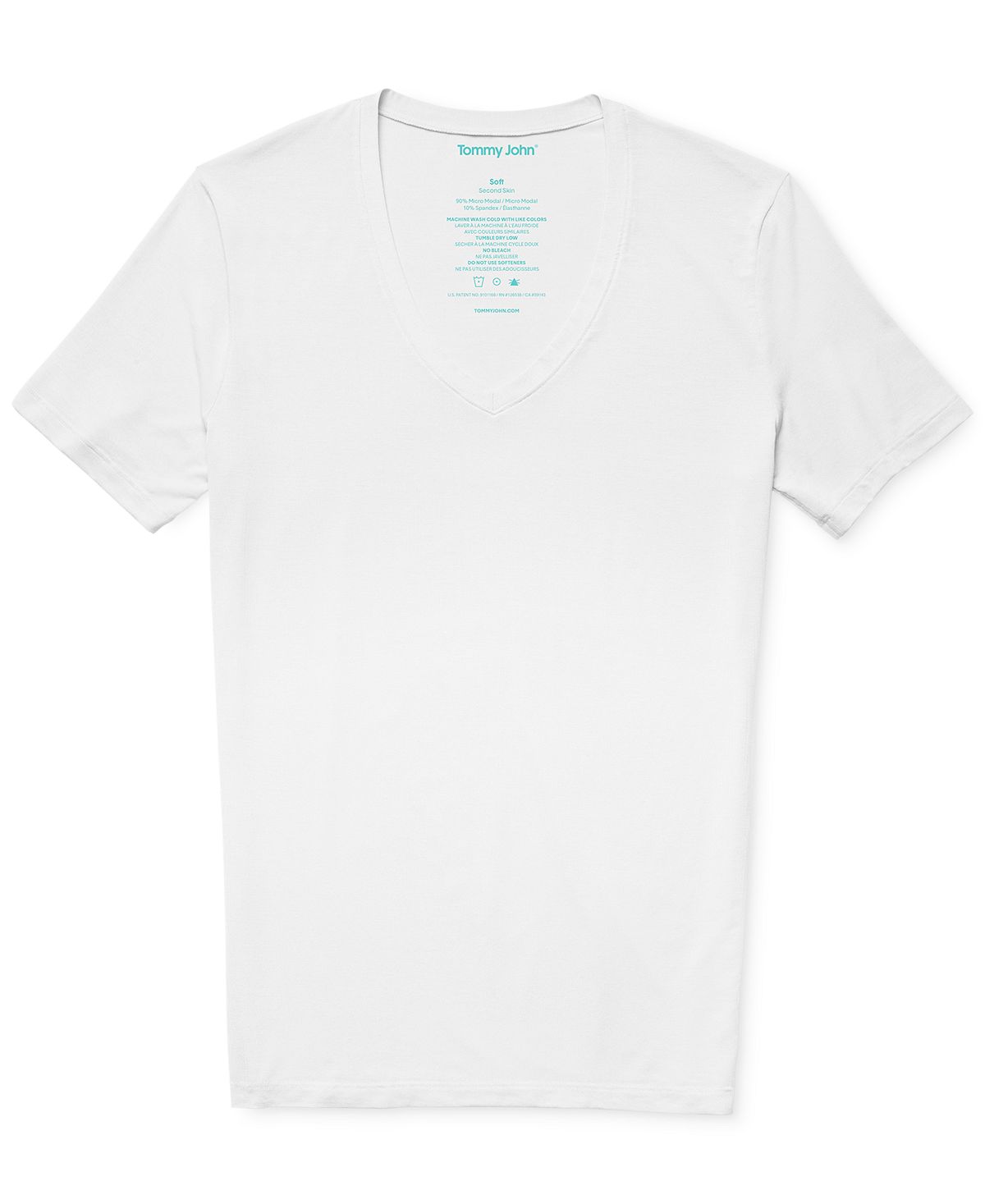 Tommy John Deep V-neck Stay Tucked Undershirt White
