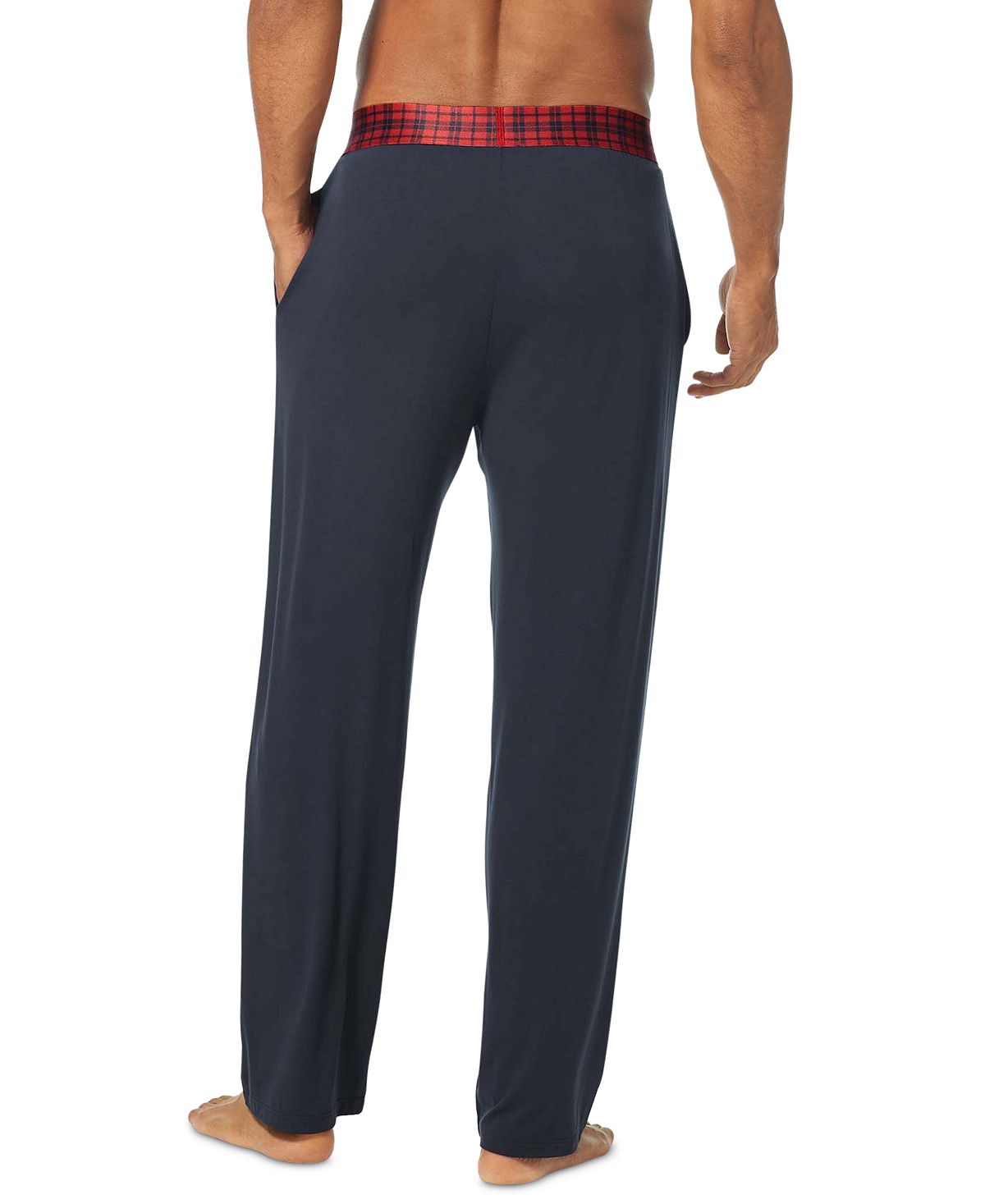 Tommy John Second Skin Plaid Waistband Pajama Pants Blue