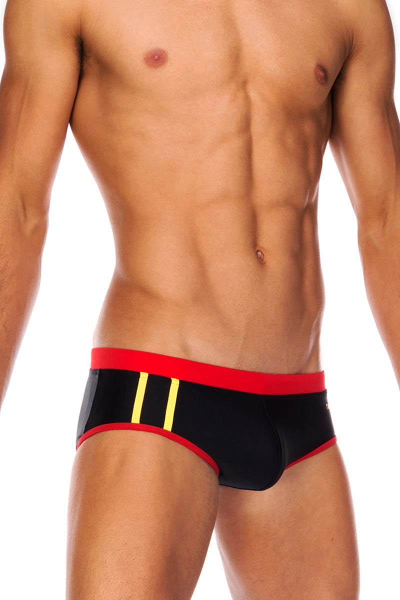 Tribe Black & Red Indian Swim Boy Brief