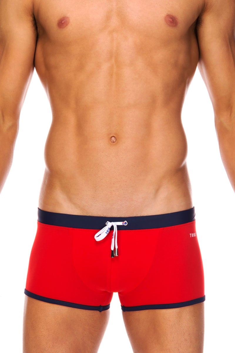 Tribe Red & Navy Atlantic Swim Trunk