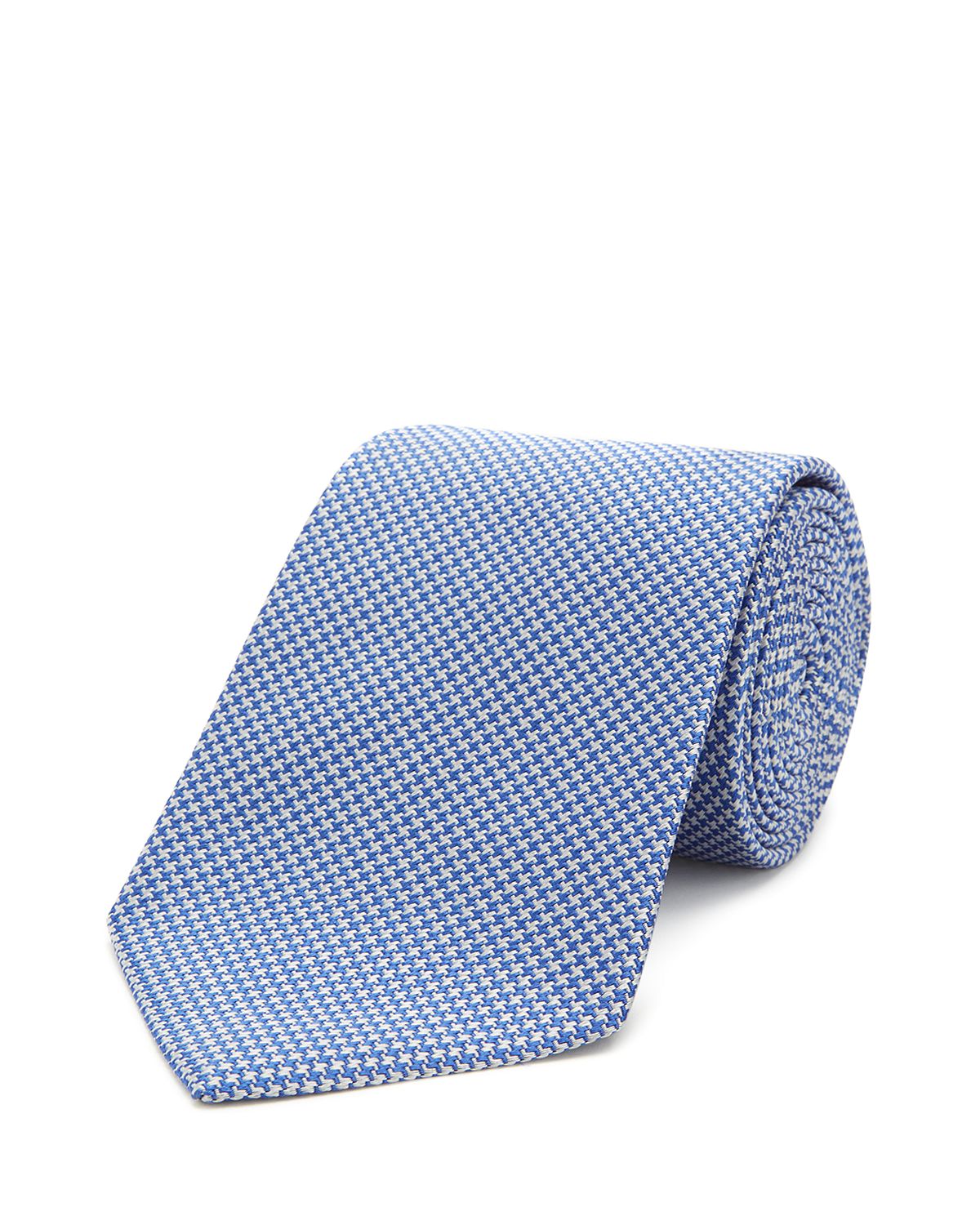 Turnbull & Asser Houndstooth Wide Tie Blue