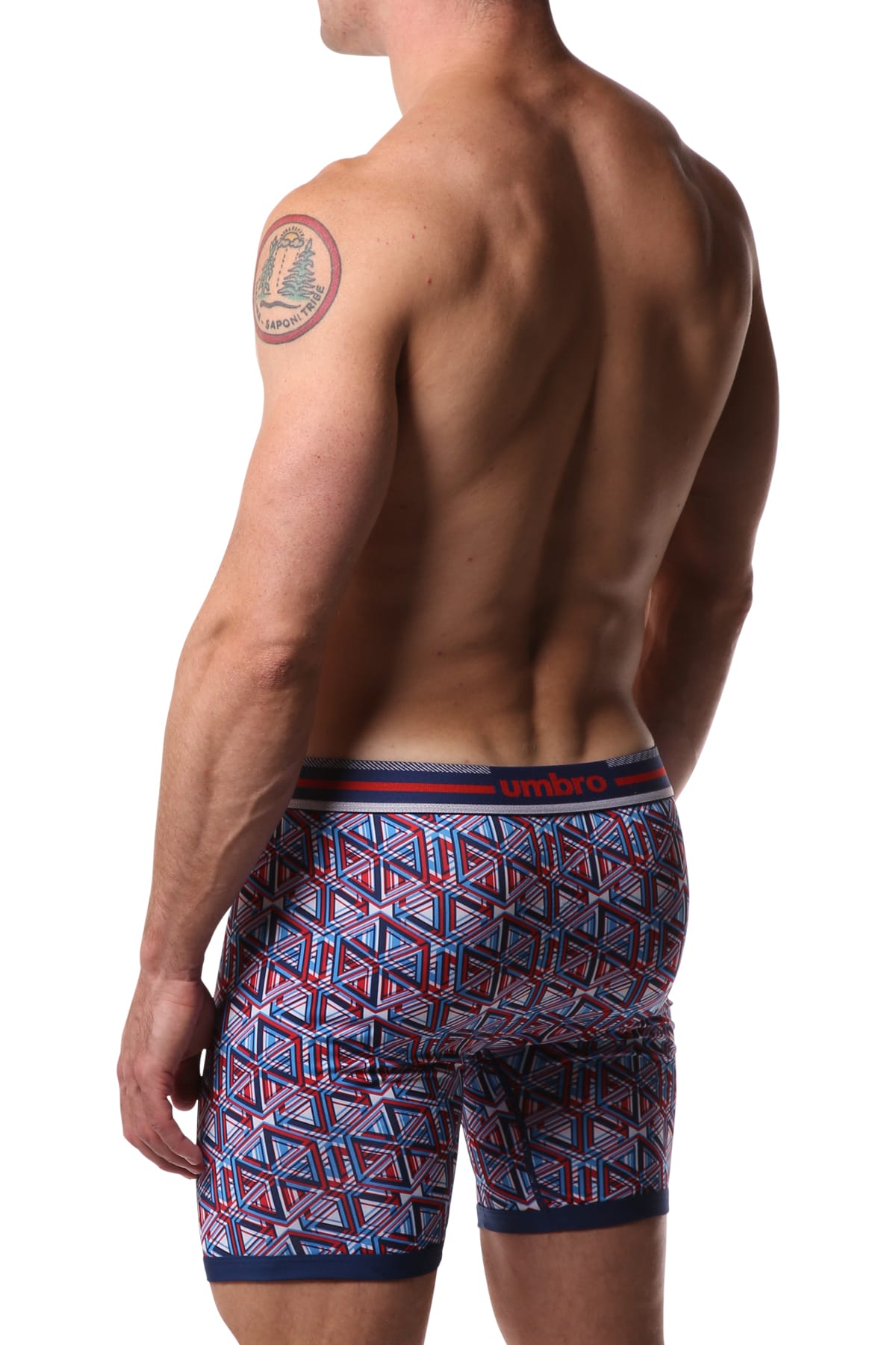 Umbro Red/White/Blue Geometric Performance Boxer Brief