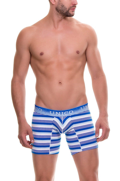 Unico Blue/White Striped Glaze Boxer Brief