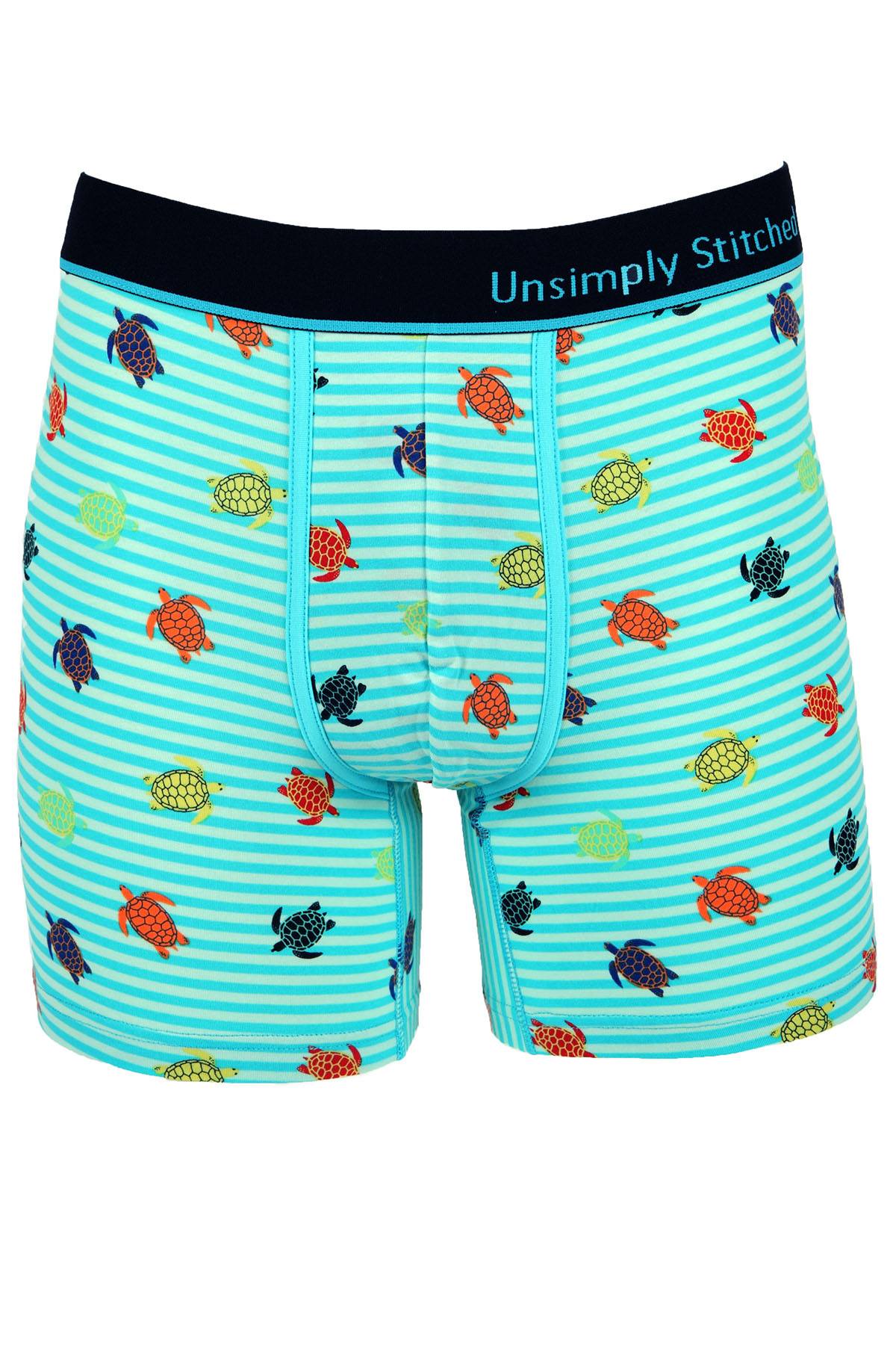 Unsimply Stitched Aqua Turtle Boxer Brief