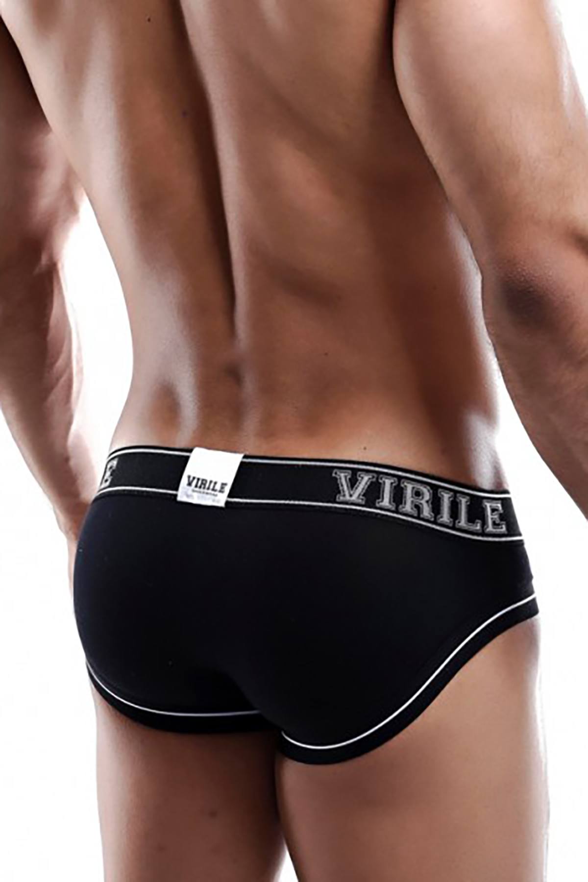 VIRILE Black Classic Cotton Sport Brief