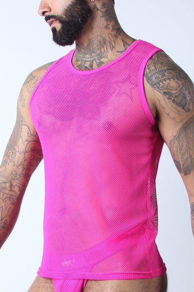 Vaux Pink VX1 Mesh Tank Top