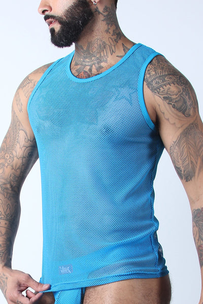 Vaux Turquoise VX1 Mesh Tank Top