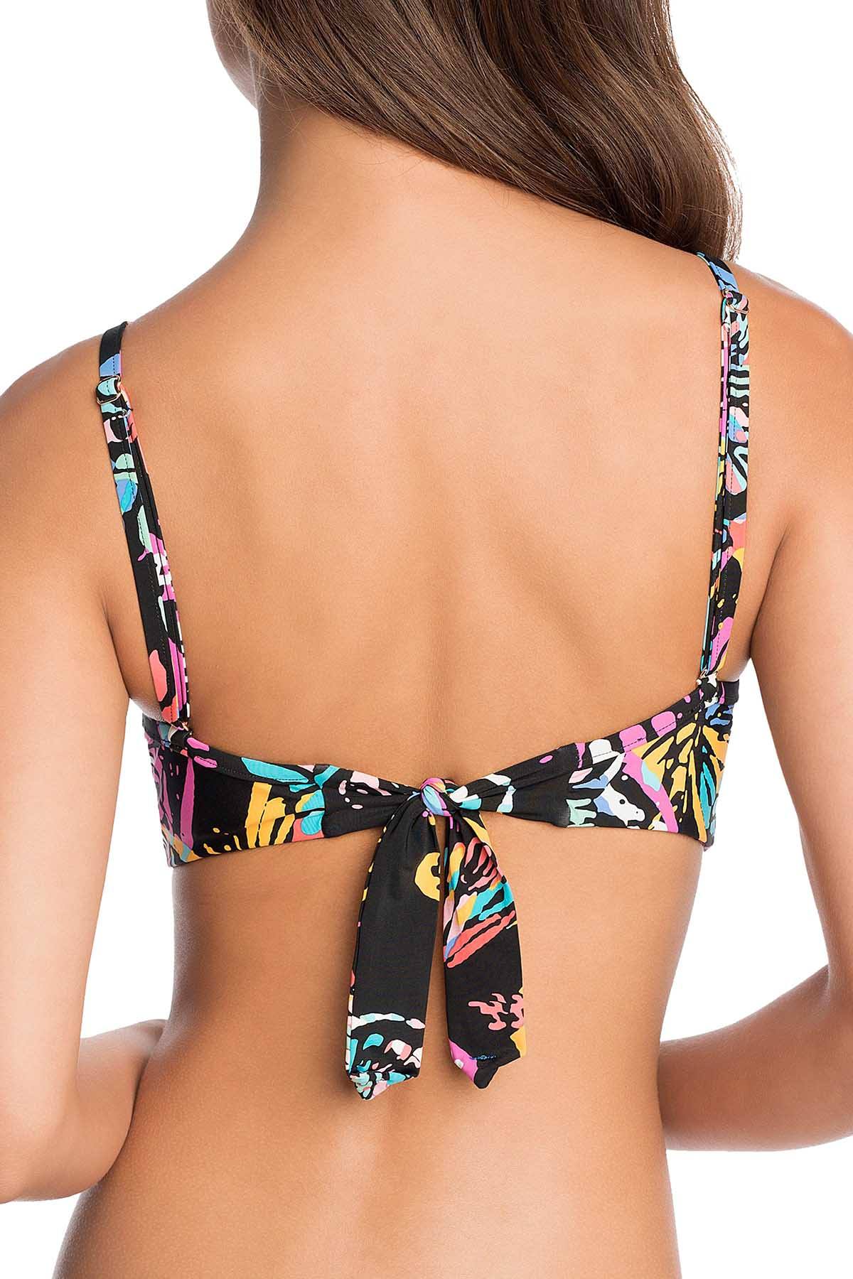 Vera Bradley Black/Multi Summer Reversible Wrap Bikini Top