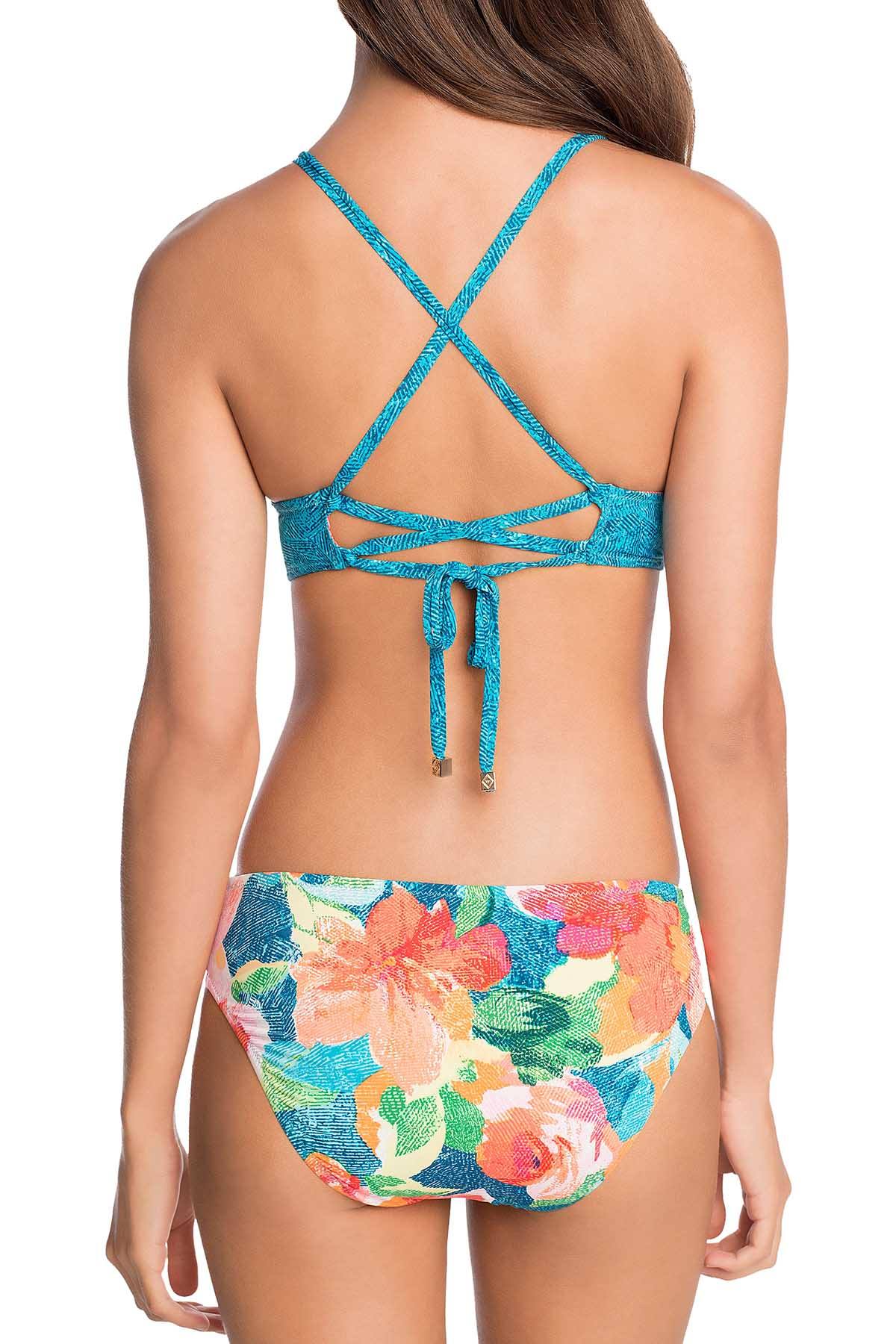 Vera Bradley Multicolor Floral Superbloom Crossback Triangle Bikini Top