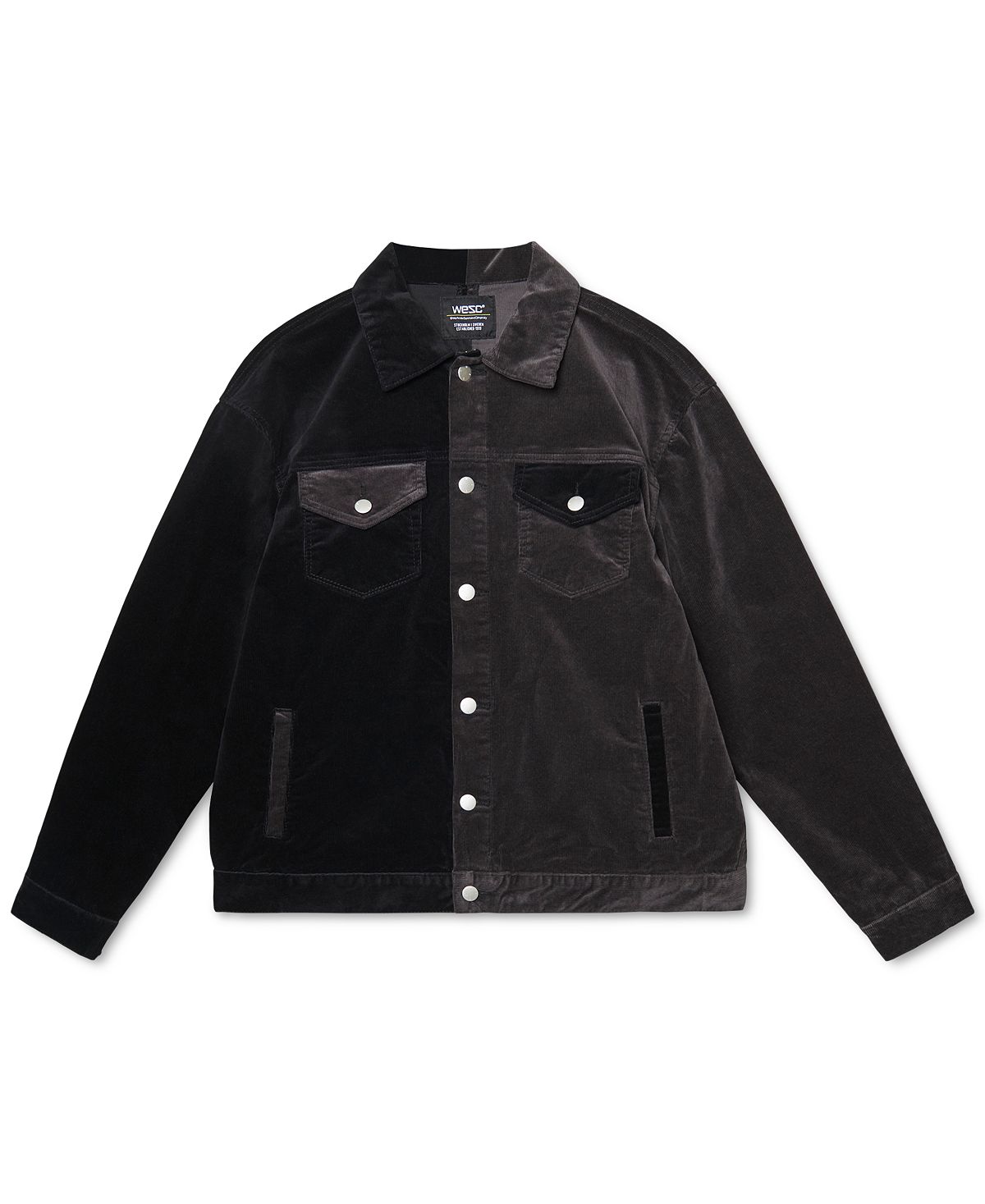 Versace Wesc Split Colorblocked Corduroy Trucker Jacket Black Multi