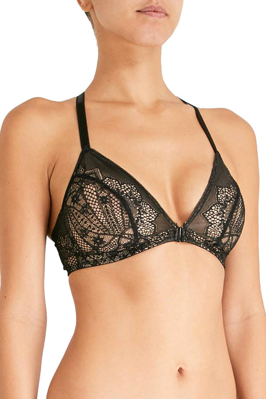Wacoal Black Take The Plunge Wireless Racerback Front Closure Bralette