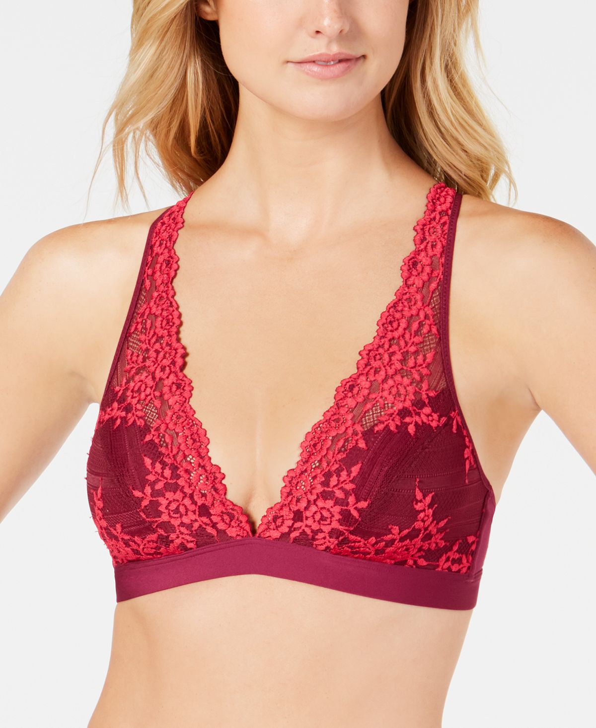 Wacoal Embrace Lace Soft Cup Wireless Bra 852191 Purple Potion/cerise