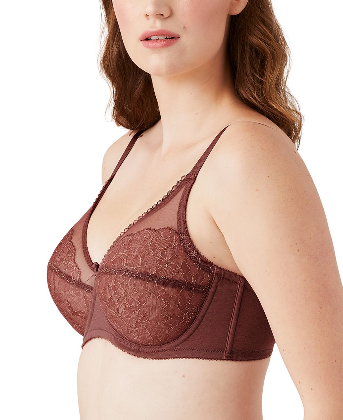 Wacoal Retro Chic Full-figure Underwire Bra 855186 Up To I Cup Marron