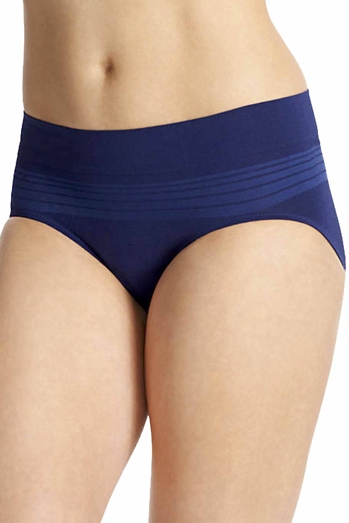 Warner's Navy No-Pinching No-Problems Striped Seamless Hipster